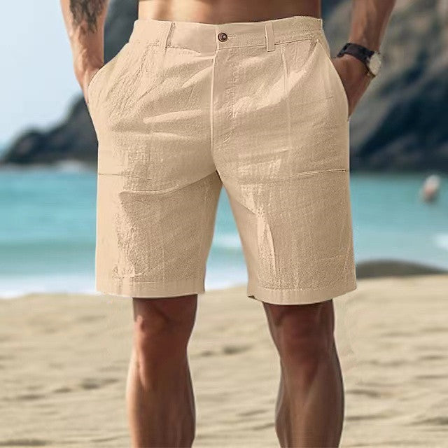 Short homme – Coupe décontractée – Fibres naturelles – Poches utilitaires – Longueur genou