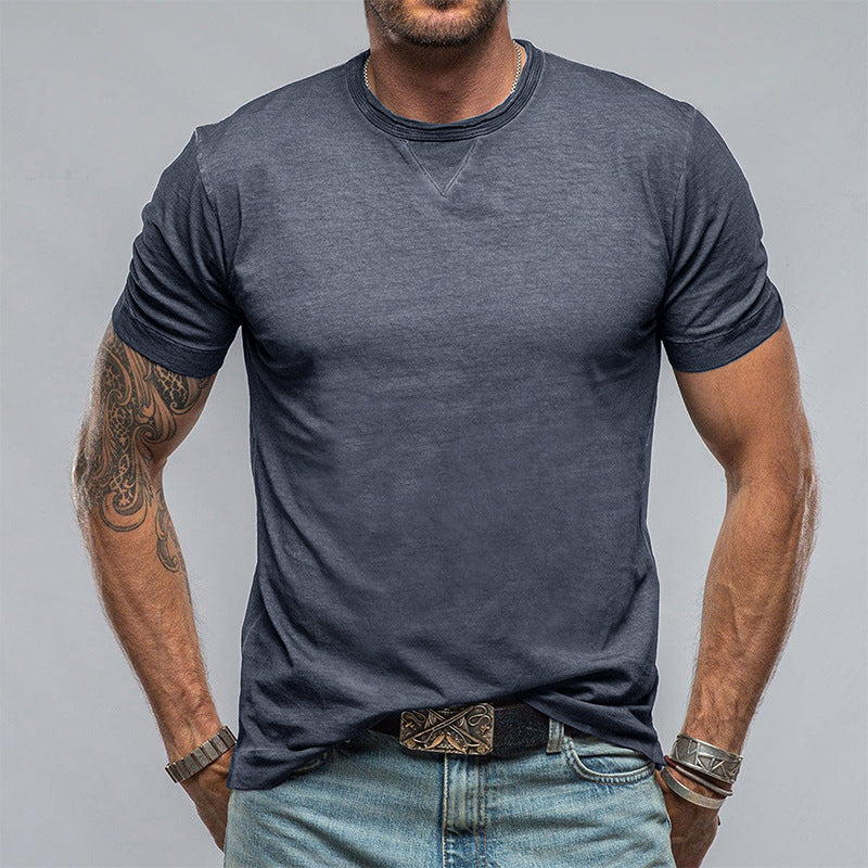T-shirt homme – Coupe décontractée – Coton doux – Manches courtes – Col rond classique