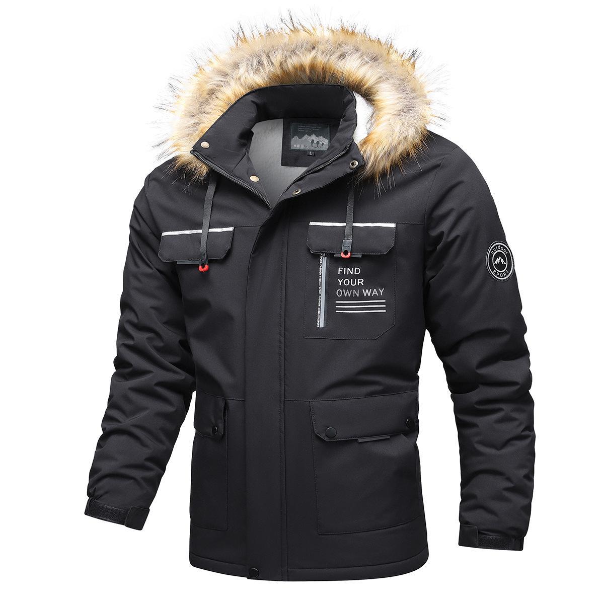 Veste coupe-vent homme – Capuche doublée – Coupe structurée – Poches multiples