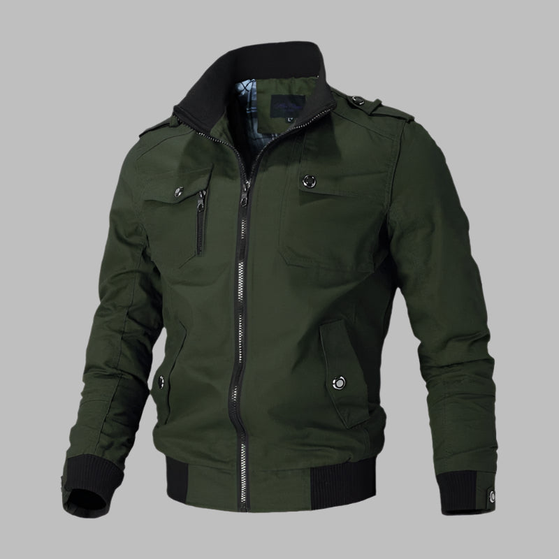 Blouson bomber homme – Coton respirant – Coupe décontractée – Fermeture zippée