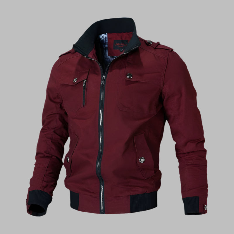 Blouson bomber homme – Coton respirant – Coupe décontractée – Fermeture zippée