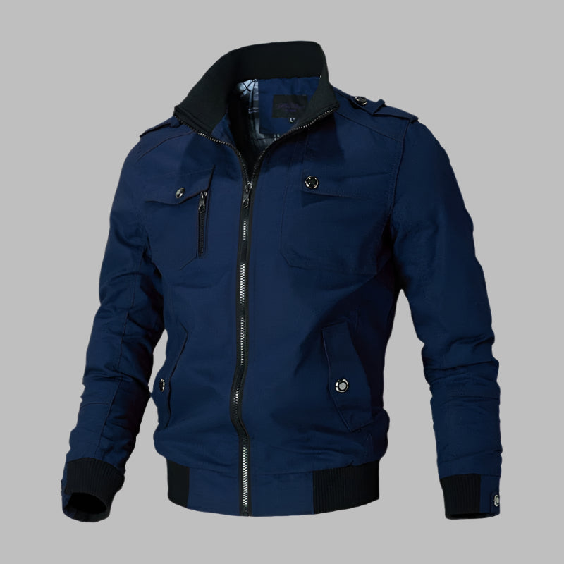 Blouson bomber homme – Coton respirant – Coupe décontractée – Fermeture zippée