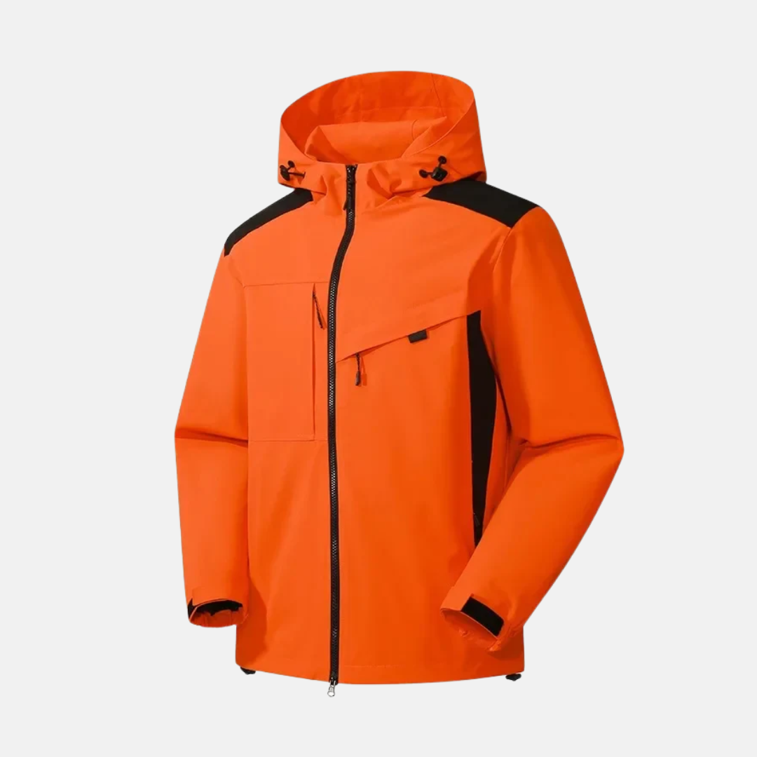 Homme Veste - Tissu Tissé - Coupe Décontractée - Capuche Col Montant - Manches Longues Ajustables