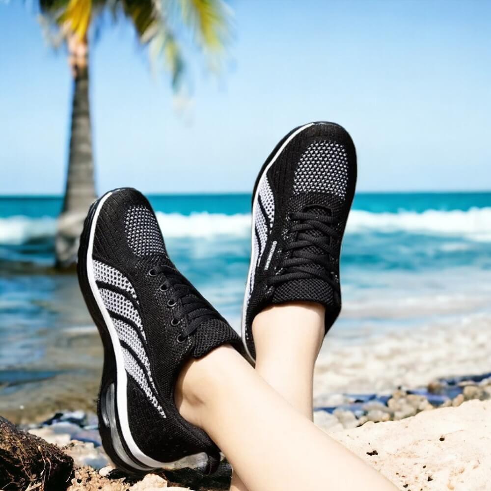 Baskets Femme - Respirantes en Mesh - Confort Amorti - Lacets Ajustables