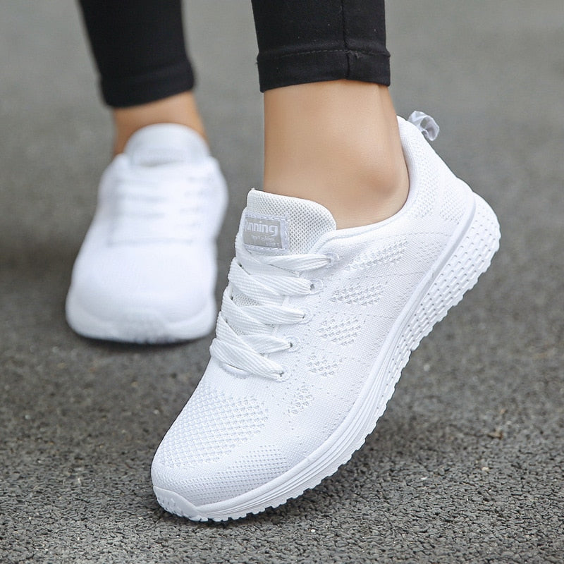 Baskets femme – Maille respirante – Maintien optimal – Fermeture à lacets antidérapante