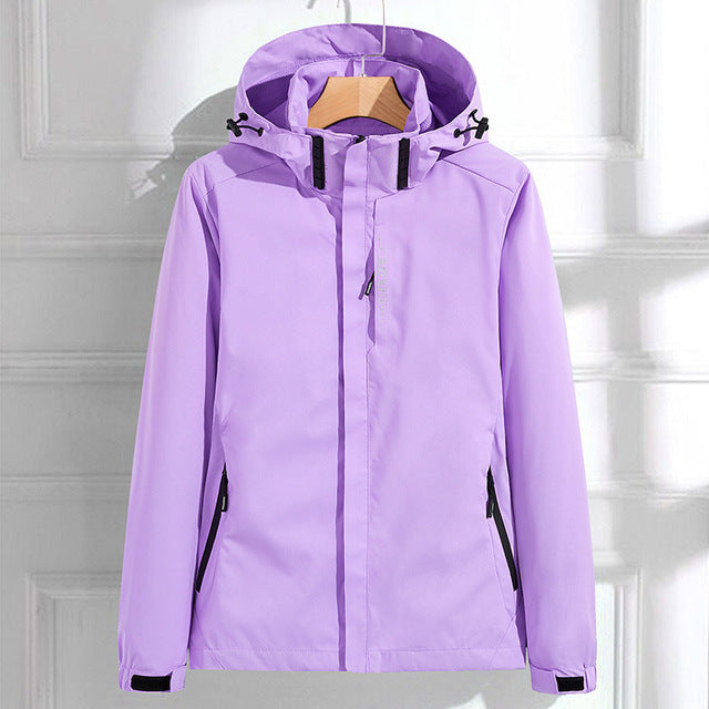 Veste imperméable femme – Capuche réglable – Fermeture zippée – Coupe mi-longue