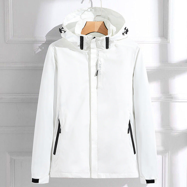 Veste imperméable femme – Capuche réglable – Fermeture zippée – Coupe mi-longue