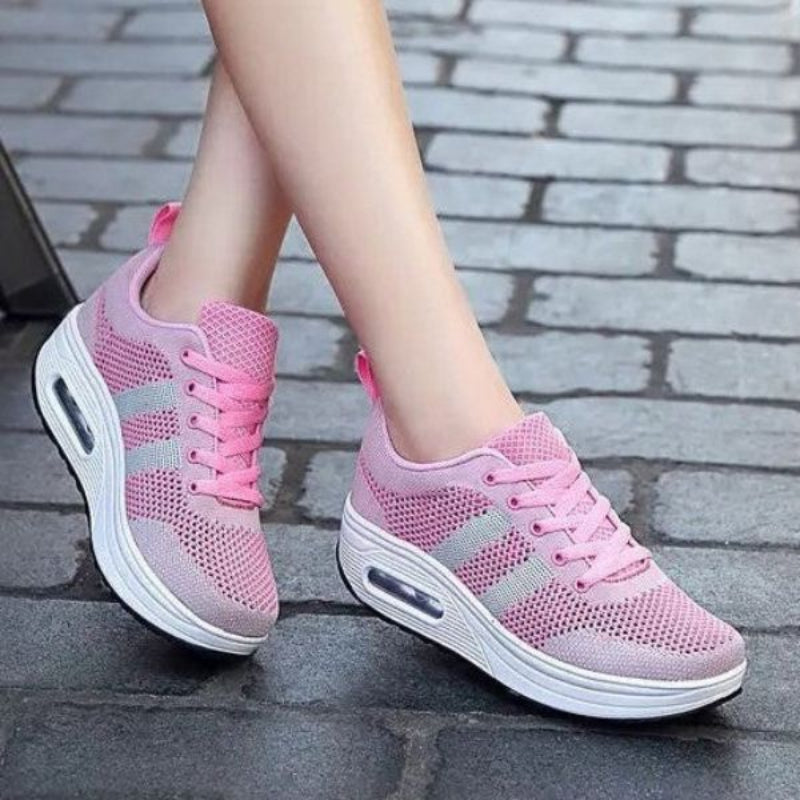 Baskets Femme - Respirantes avec Amorti Air - Semelle Épaisse Antidérapante - Confort Casual