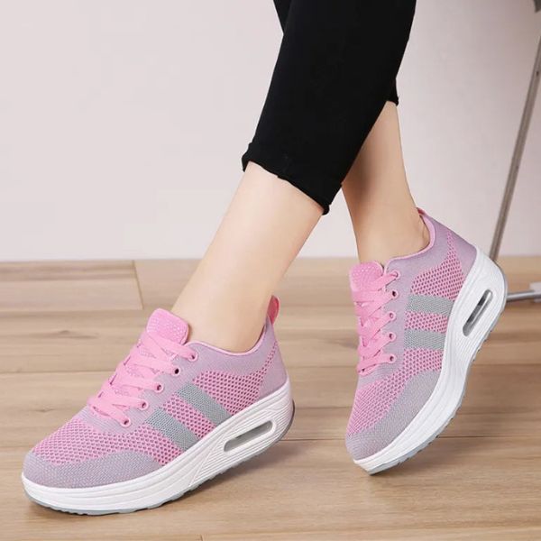 Baskets Femme - Respirantes avec Amorti Air - Semelle Épaisse Antidérapante - Confort Casual