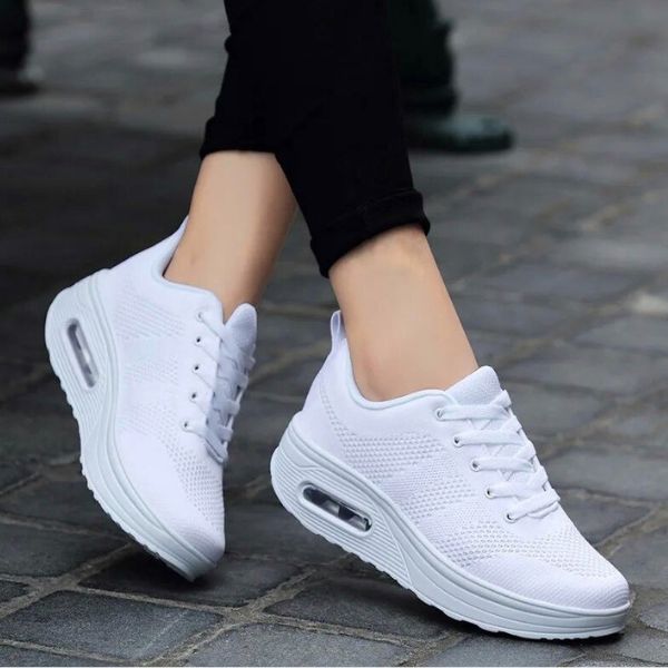 Baskets Femme - Respirantes avec Amorti Air - Semelle Épaisse Antidérapante - Confort Casual