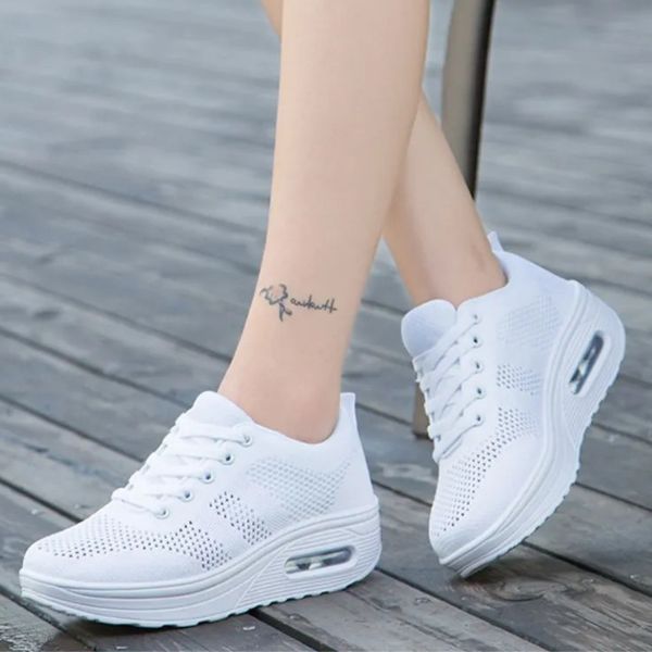 Baskets Femme - Respirantes avec Amorti Air - Semelle Épaisse Antidérapante - Confort Casual