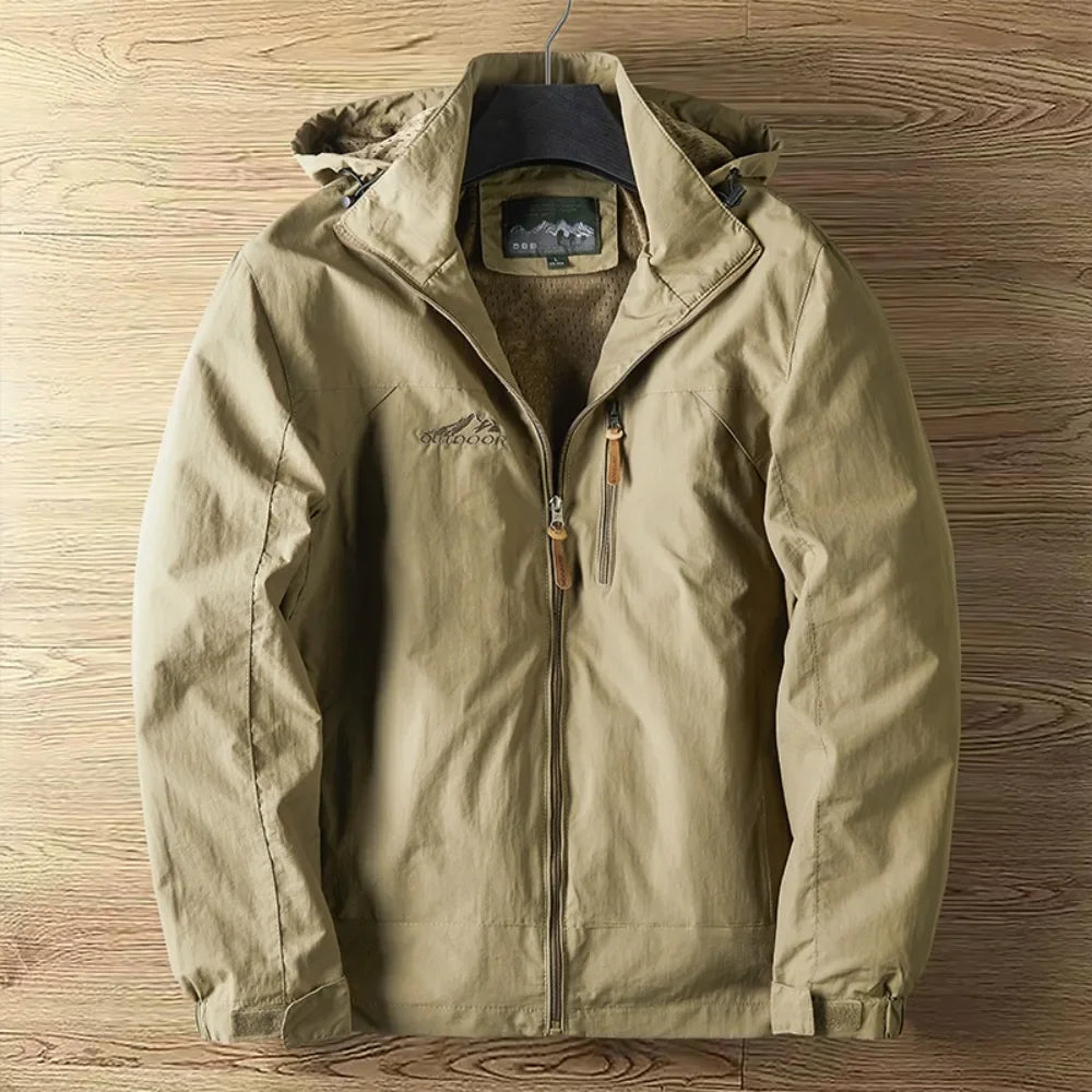 Veste homme randonnée – Imperméable respirante – Coupe droite – Capuche zippée