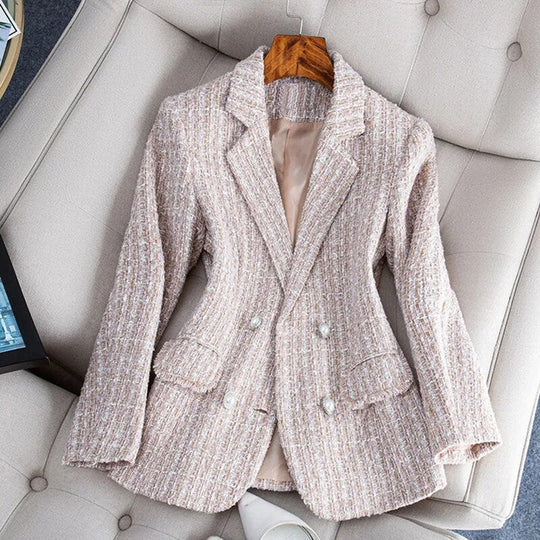 Blazer Femme – Coupe Cintrée – Tissu Texturé Haut de Gamme – Double Boutonnage