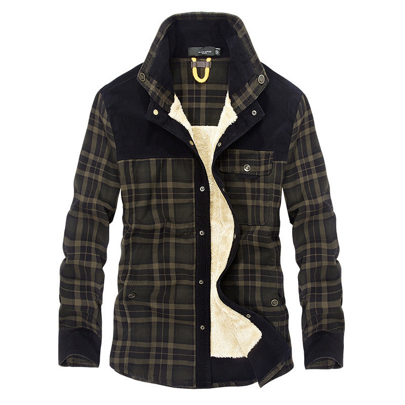 Veste homme – Coupe décontractée – Laine touché doux – Doublure polaire – Motif carreaux