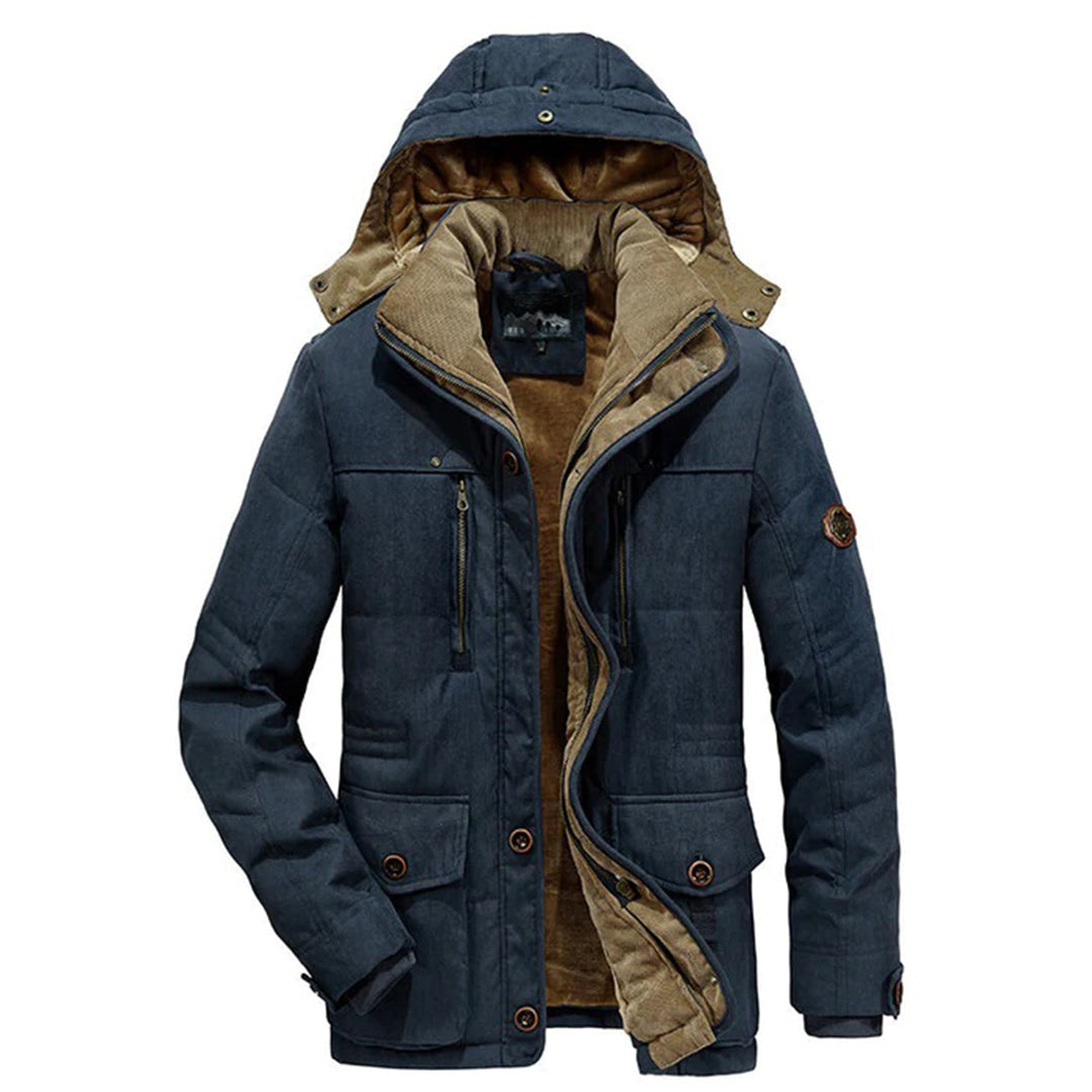 Veste homme – Coupe régulière – Doublure polaire – Capuche amovible – Déperlant