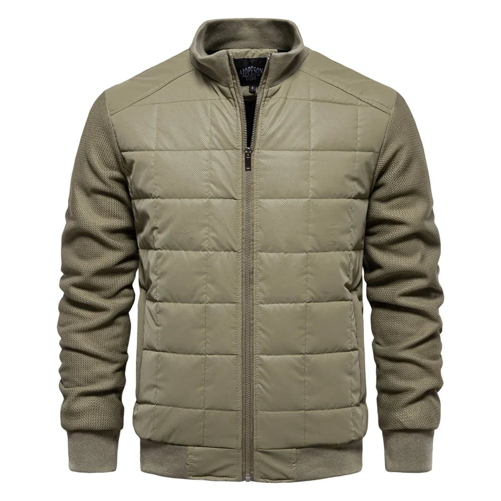 Homme Veste - Tissu Tissé Matelassé - Coupe Slim - Col Montant