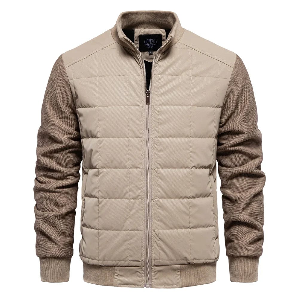 Homme Veste - Tissu Tissé Matelassé - Coupe Slim - Col Montant