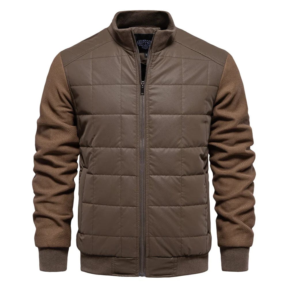 Homme Veste - Tissu Tissé Matelassé - Coupe Slim - Col Montant