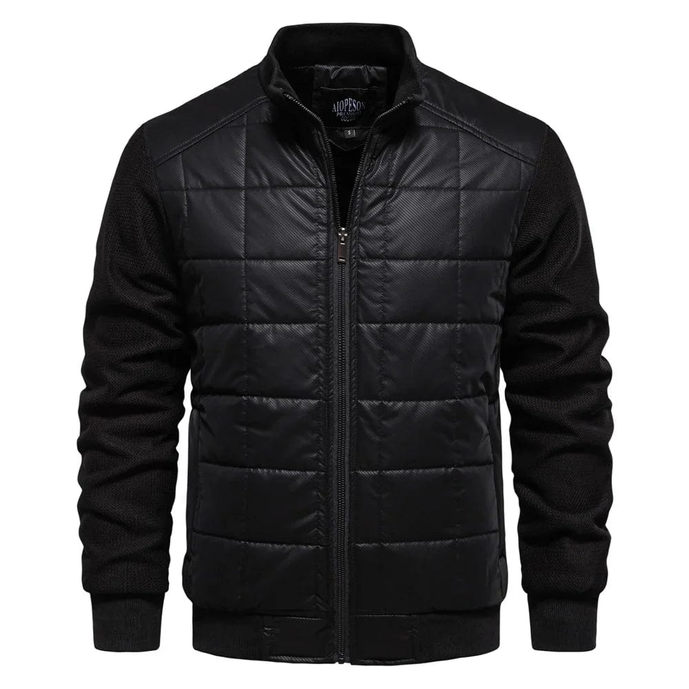 Homme Veste - Tissu Tissé Matelassé - Coupe Slim - Col Montant