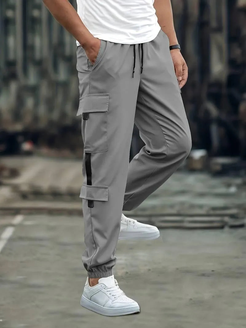 Pantalon Cargo Jogger Homme - Coupe Relax - Poches Multiples - Taille Ajustable