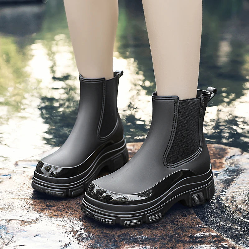 Bottes courtes femme – Imperméables – Enfilage facile – Semelle antidérapante