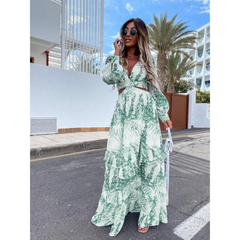 Robe maxi fleurie pour femme - Élégante et légère