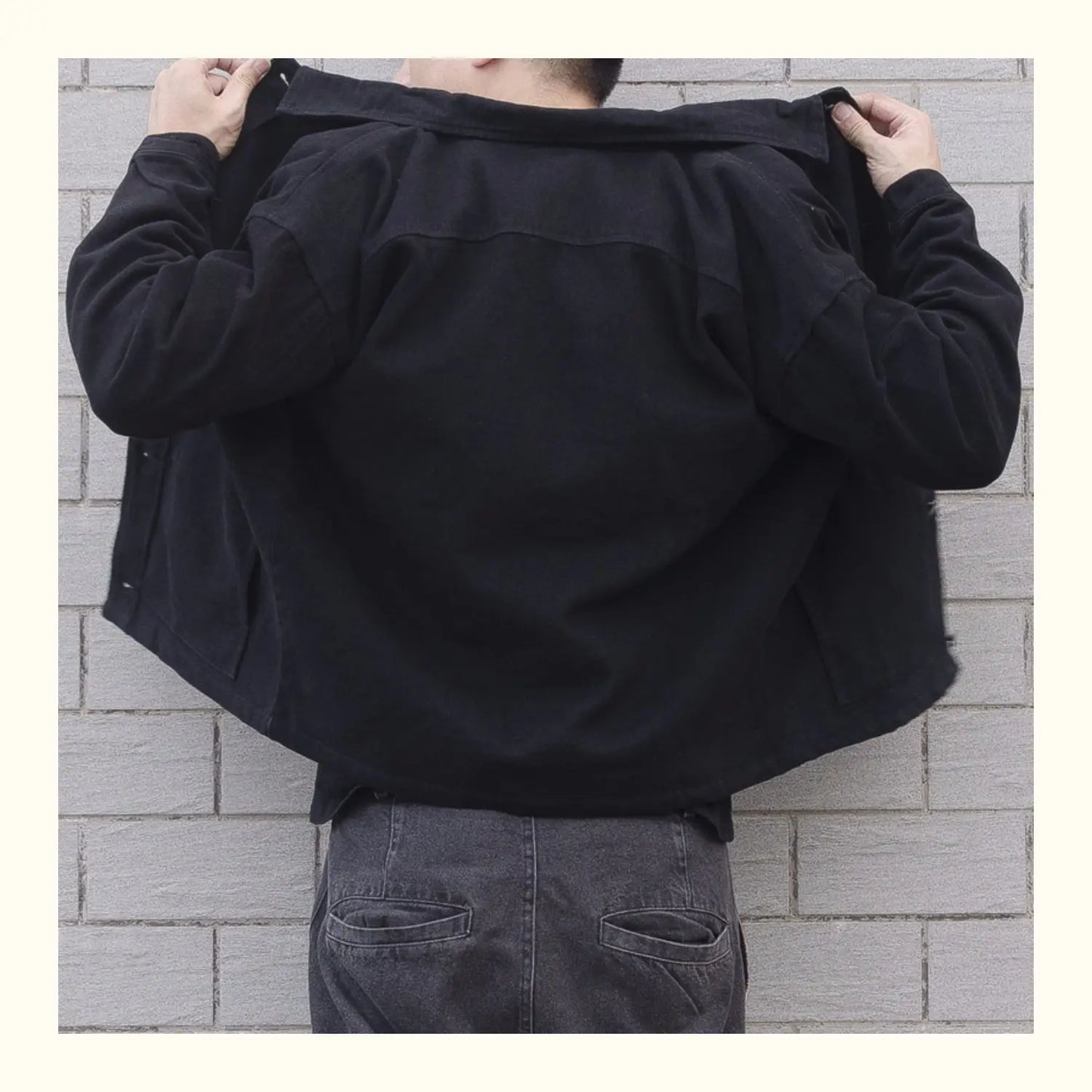 Veste en jean homme – Coupe décontractée – Col classique – Fermeture boutonnée