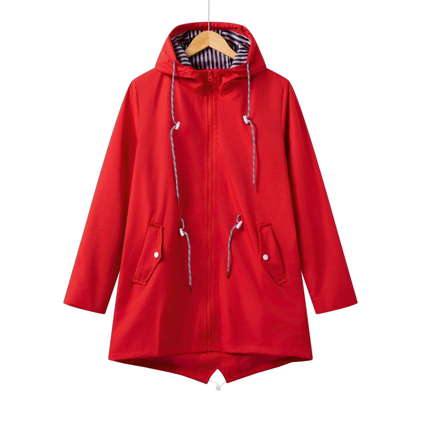 Manteau trench femme – Imperméable léger – Coupe décontractée – Capuche réglable