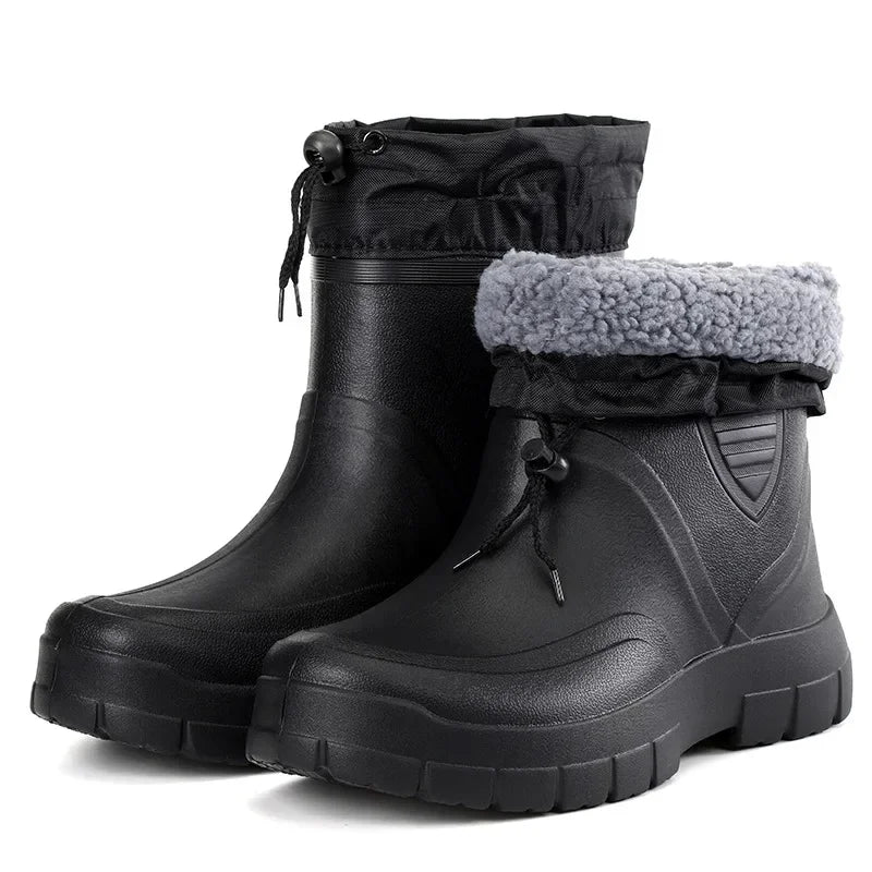 Bottes en caoutchouc homme – Imperméables – Doublure chaude – Tige mi-mollet