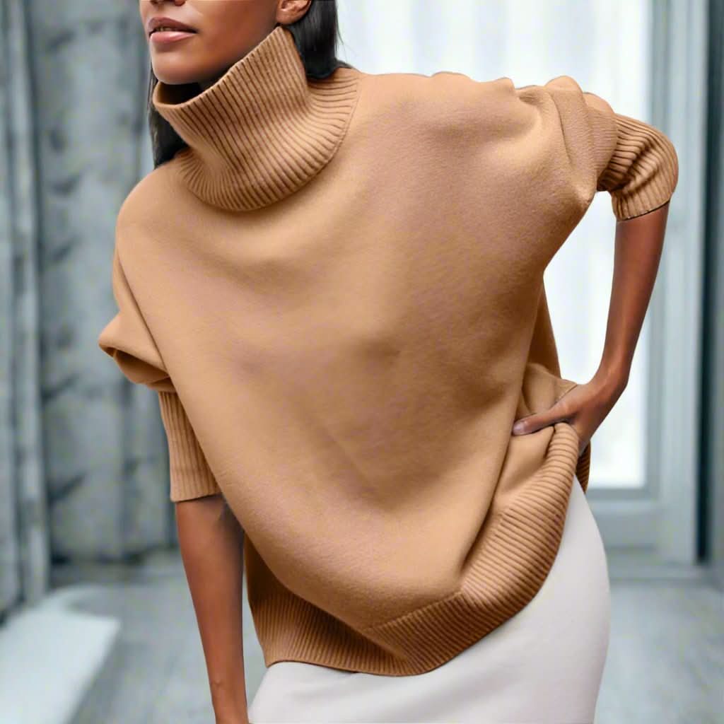 Pull à Col Roulé Noir Cozy Elegance, Moderne, Confortable et Sophistiqué pour Femmes