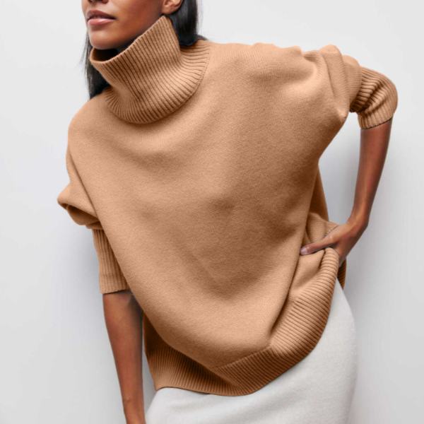Pull à col roulé élégant, doux et confortable pour femme