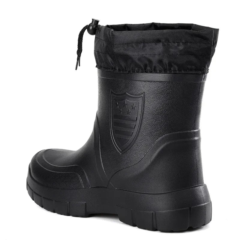 Bottes en caoutchouc homme – Imperméables – Doublure chaude – Tige mi-mollet