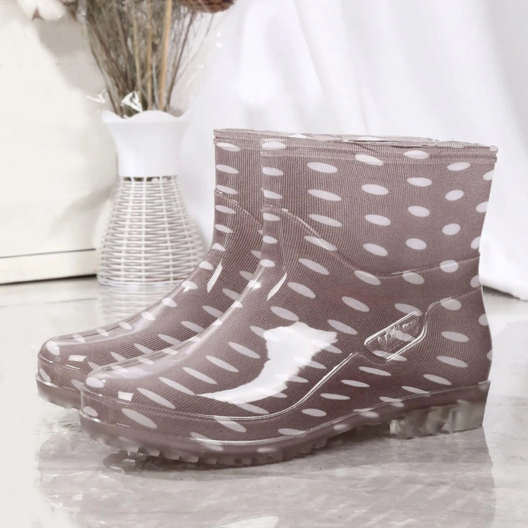 Bottes femme mi-mollet imperméables – Enfilage facile – Motif floral élégant
