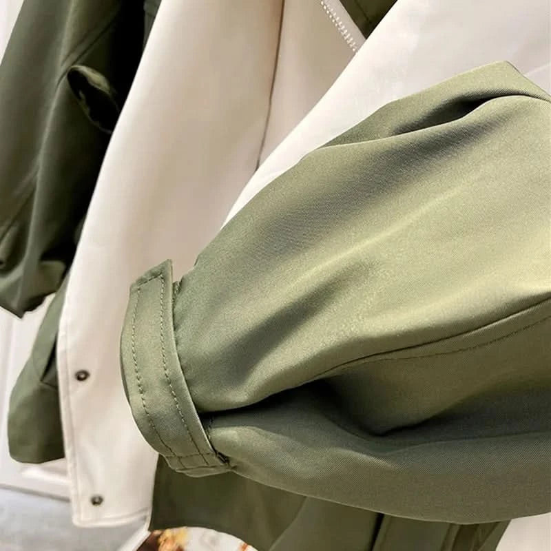 Veste Bicolore Élégante, Oversize et Fonctionnelle pour Femmes