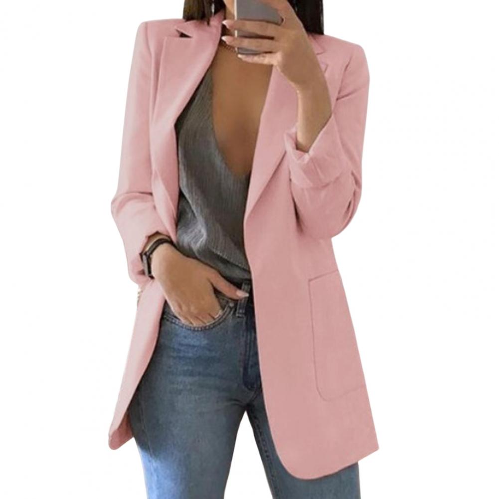 Blazer femme – Coupe cintrée – Longueur hanche – Poches larges – Col tailleur