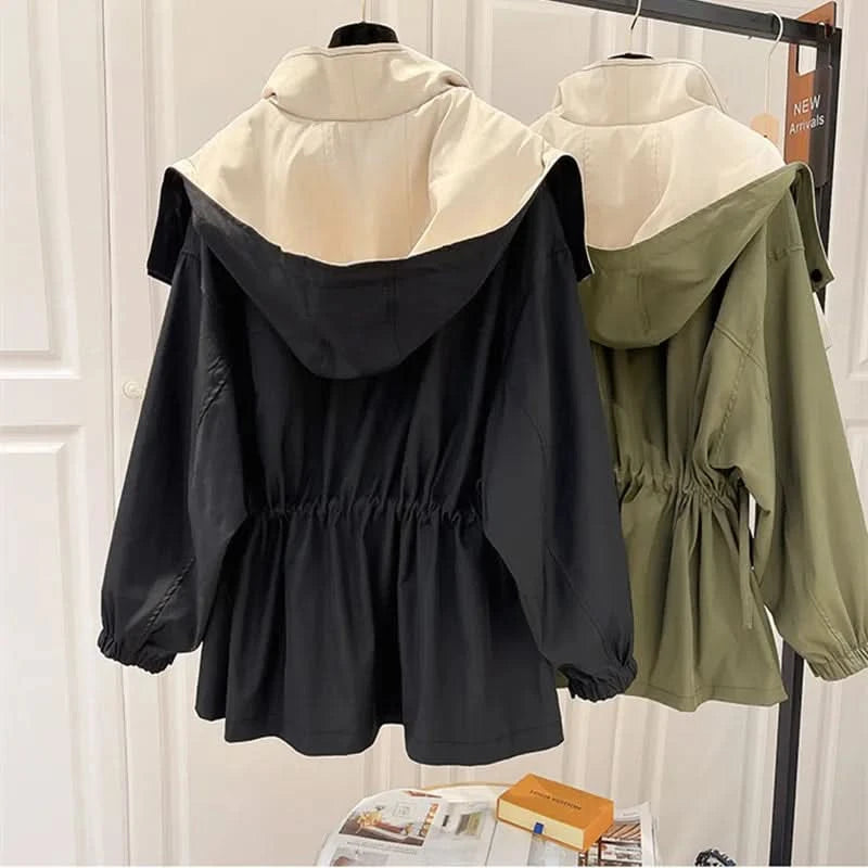 Veste Bicolore Élégante, Oversize et Fonctionnelle pour Femmes