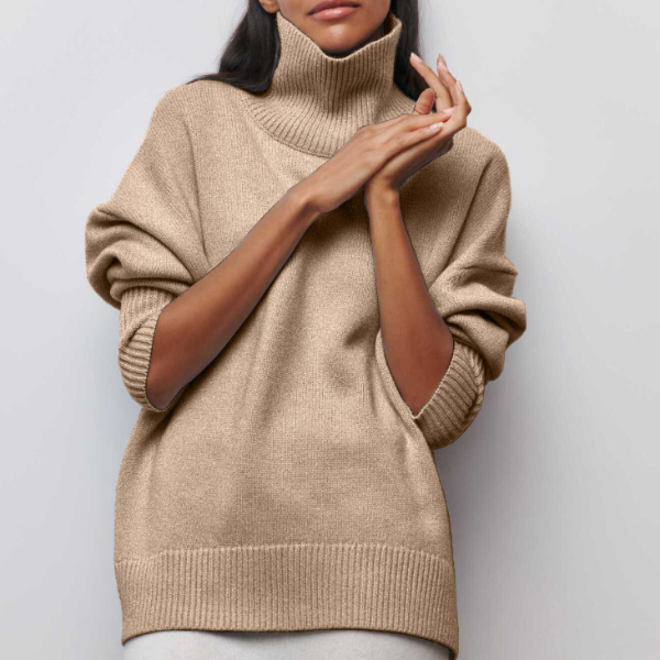 Pull à col roulé élégant, doux et confortable pour femme
