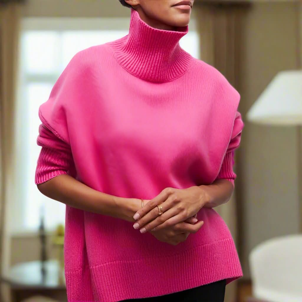 Pull à Col Roulé Noir Cozy Elegance, Moderne, Confortable et Sophistiqué pour Femmes