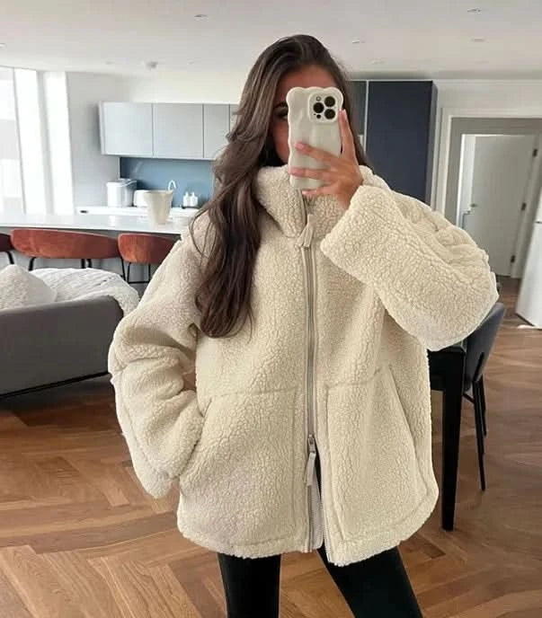 Veste à col montant classique, confortable et polyvalente pour femme