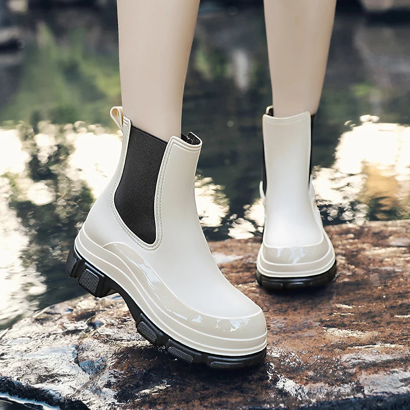 Bottes courtes femme – Imperméables – Enfilage facile – Semelle antidérapante