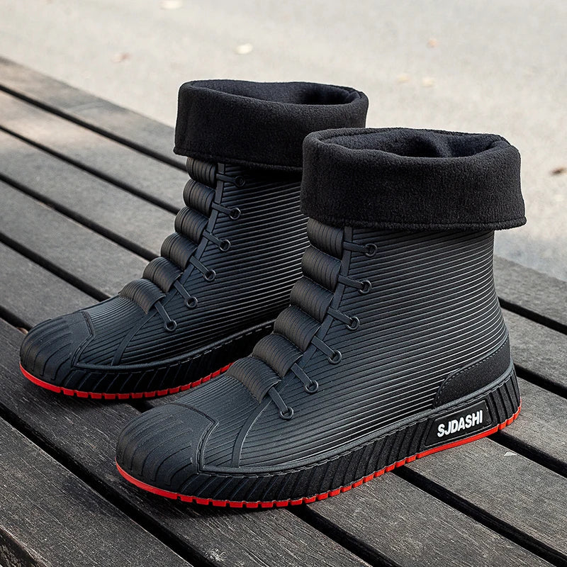 Bottes hautes homme – Imperméables – Doublure chaude – Semelle crantée – Mi-mollet