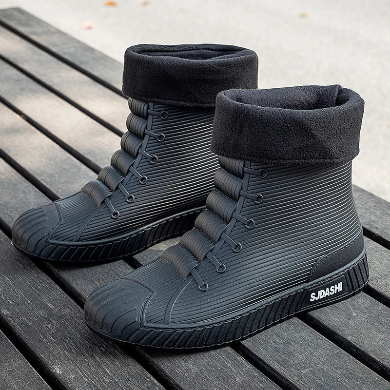 Bottes hautes homme – Imperméables – Doublure chaude – Semelle crantée – Mi-mollet