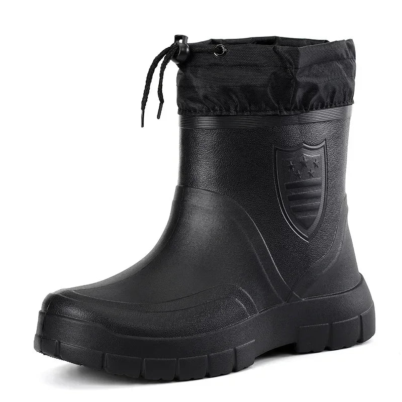 Bottes en caoutchouc homme – Imperméables – Doublure chaude – Tige mi-mollet