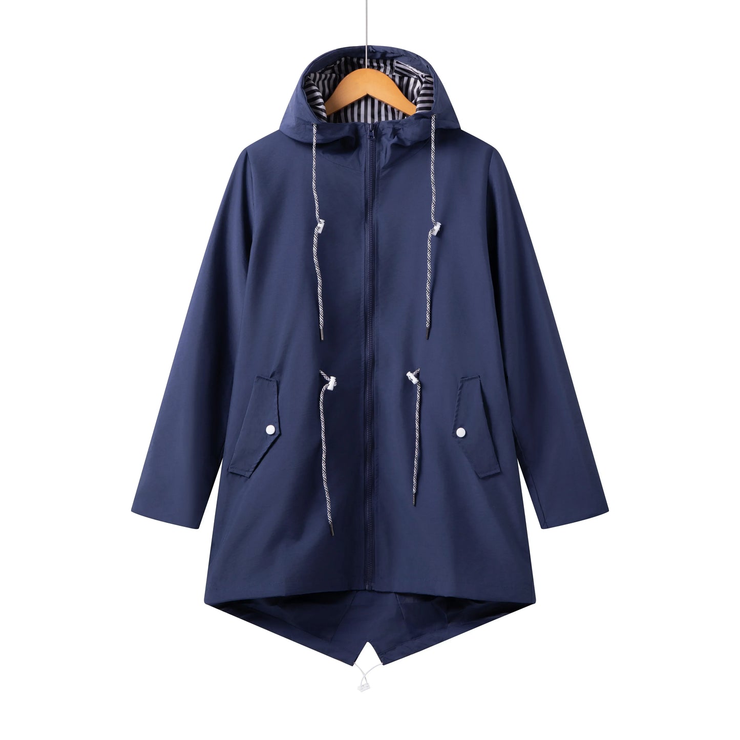 Manteau trench femme – Imperméable léger – Coupe décontractée – Capuche réglable