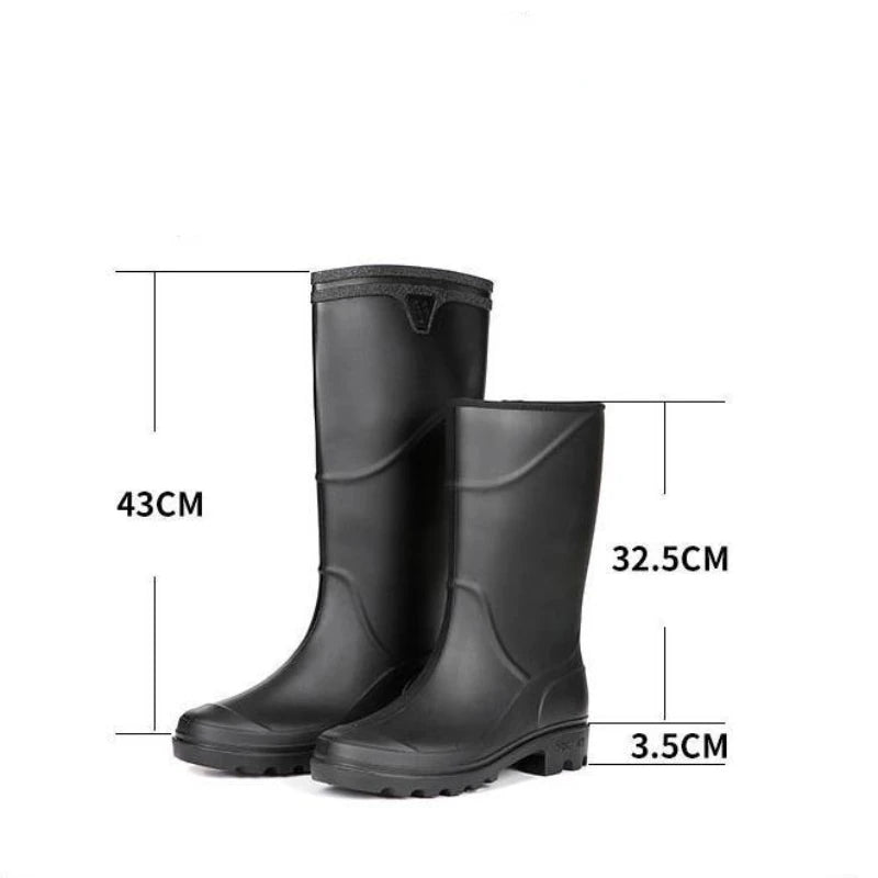 Bottes hautes homme – Caoutchouc imperméable – Semelle crantée – Maintien mollet