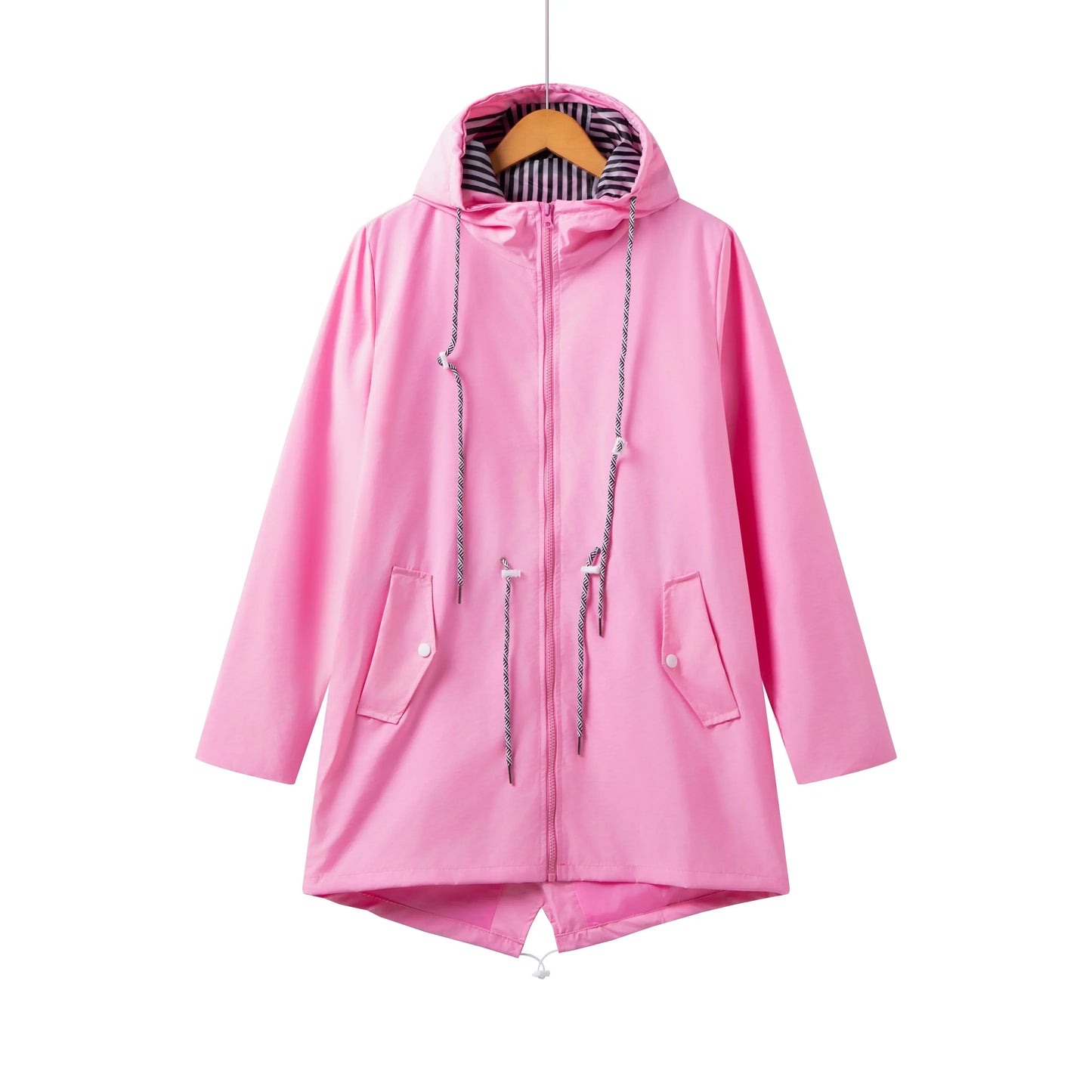 Manteau trench femme – Imperméable léger – Coupe décontractée – Capuche réglable