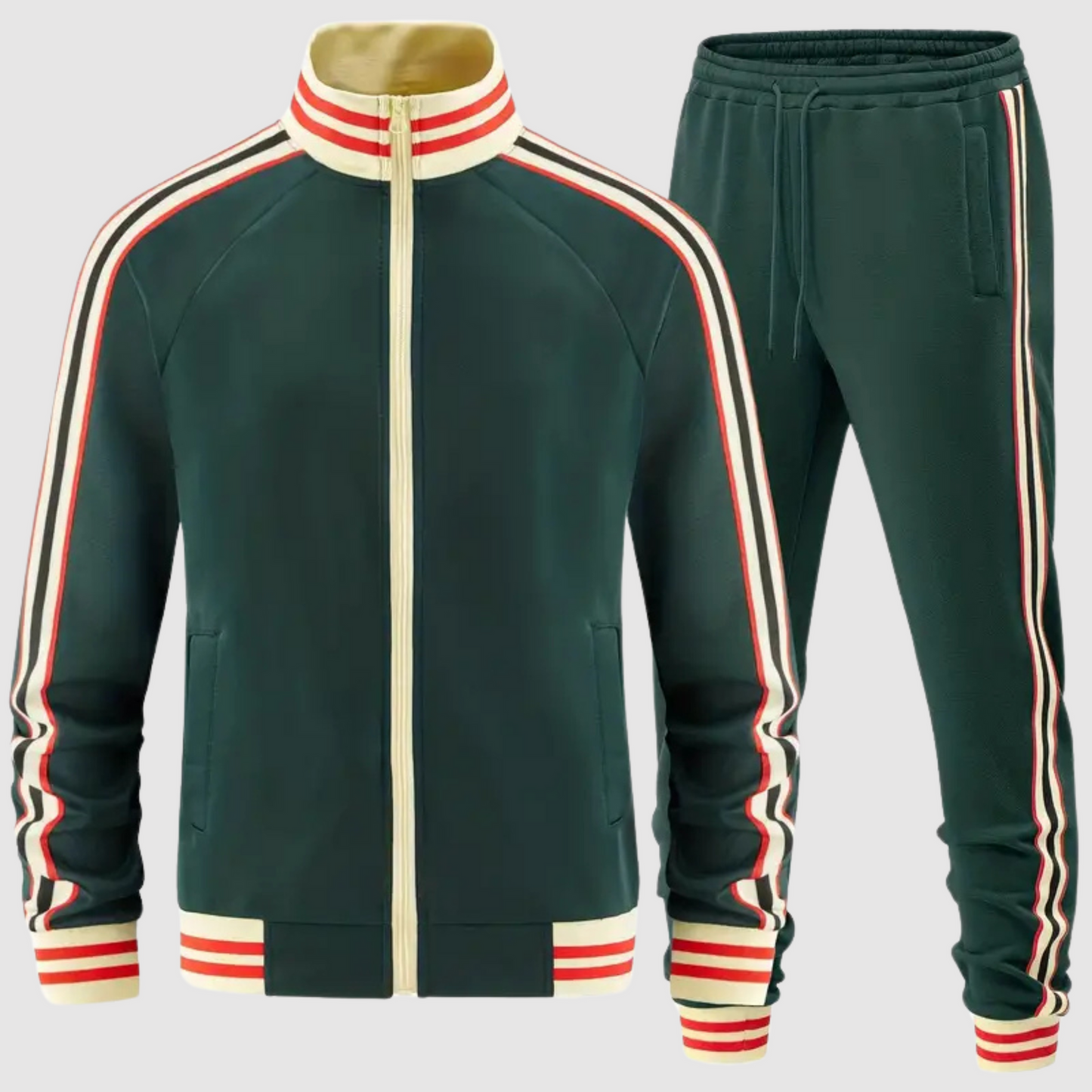 Survêtement homme – Slim Fit – Veste zippée – Bande contrastée – Taille ajustable