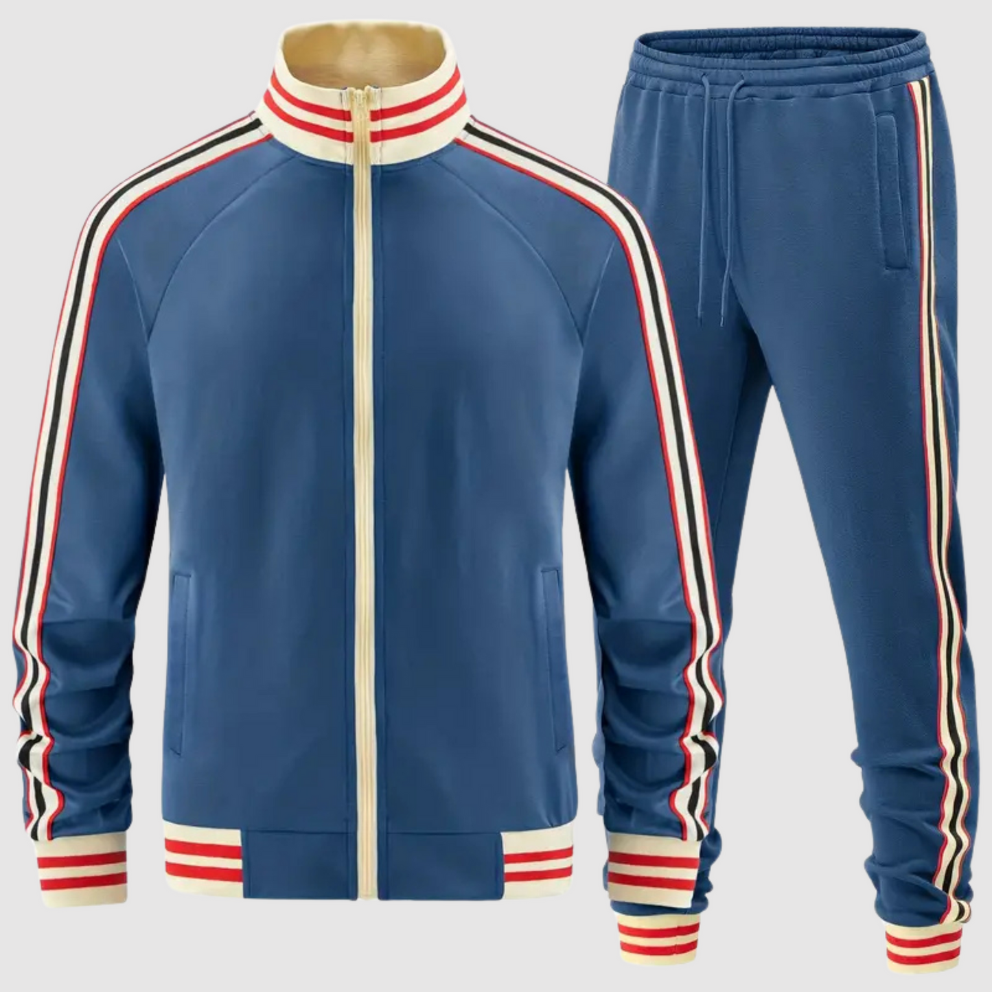 Survêtement homme – Slim Fit – Veste zippée – Bande contrastée – Taille ajustable