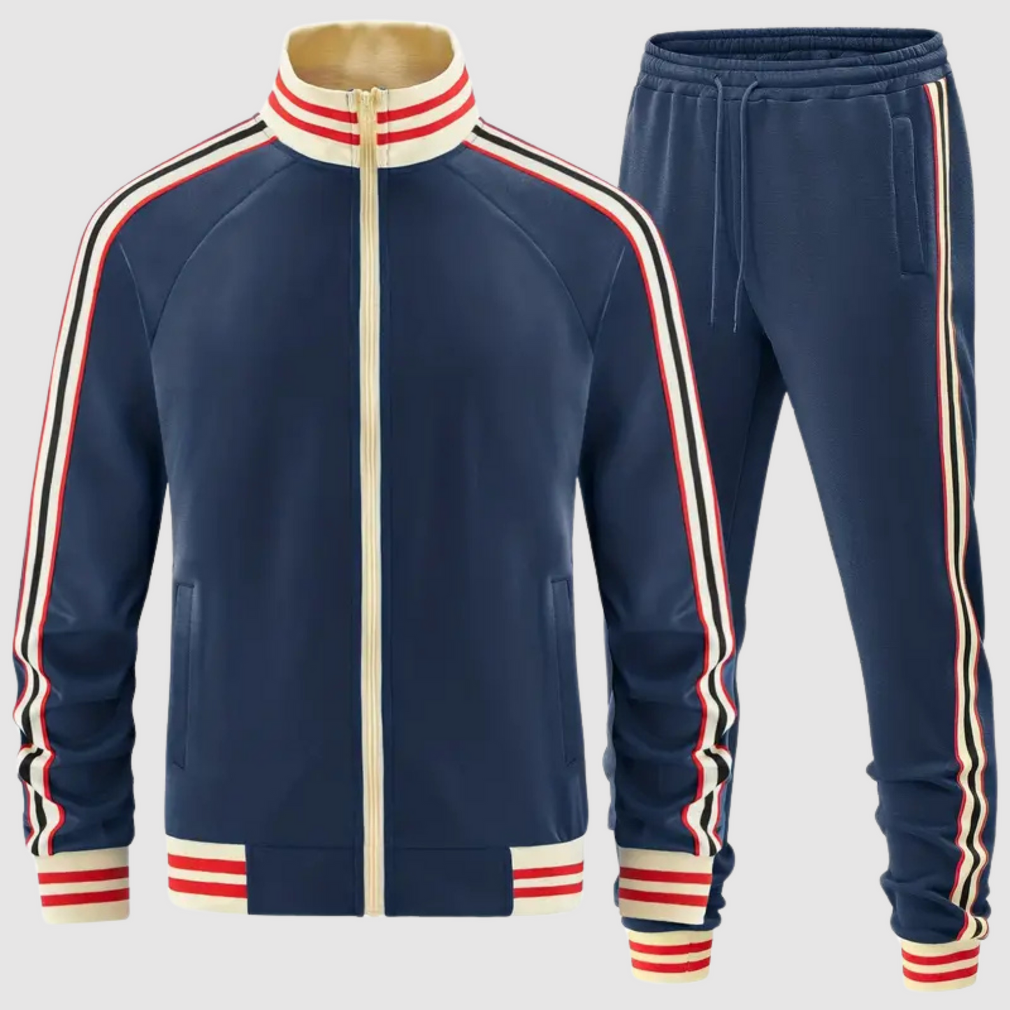Survêtement homme – Slim Fit – Veste zippée – Bande contrastée – Taille ajustable