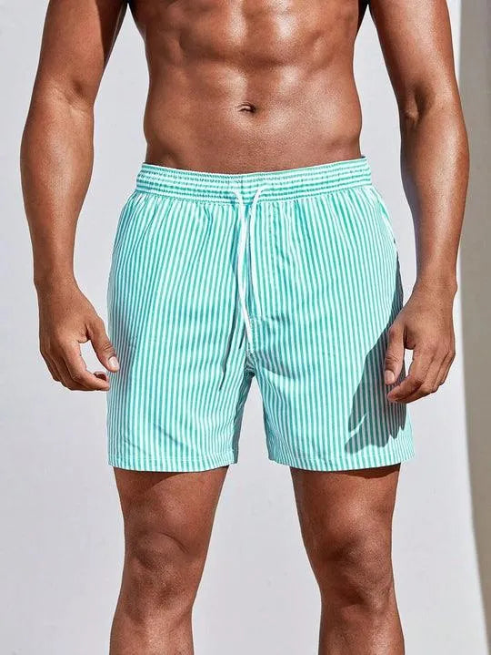 Short de Bain Homme - Séchage Rapide - Taille Élastique avec Cordon - Coupe Confortable